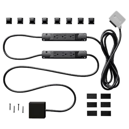Charg Outlet Strip, Surge, USB, 10 ft, Black BE0100110000037
